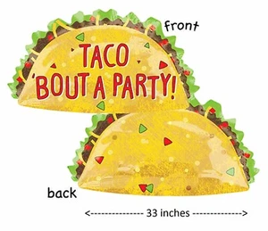 33" Taco Party Fiesta Foil Balloon Party Decorating Supplies - Picture 1 of 1