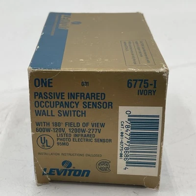 LEVITON 6775-I Ivory Infrared Occupancy Sensor Wall Switch - Image 1 of 3
