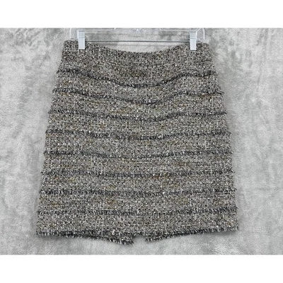 Falda clásica Entier para mujer 8 tweed mezcla de lana mini carrera clásica oficina cremallera Foto 1 de 4