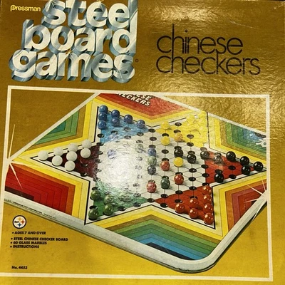 Vintage 1975 Pressman Steel Board Games Chinese Checkers Complete - Image 1 of 4
