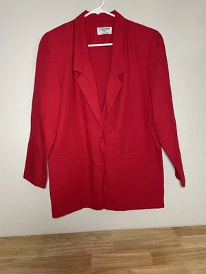 Chaqueta Blazer Alfred Dunner Petite Talla 10 Mujer Roja 2 Botones Carrera ¡Hecha en EE. UU.! Foto 1 de 4