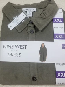 Nine West Damen weiches Cord Kleid Grape Leaf XXL neu mit Etikett - Bild 1 von 8
