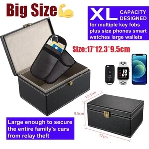 Big Faraday Signal Blocker Box Car Key Safe Bag, Phone GPS Card RFID Blocker - Foto 1 di 11