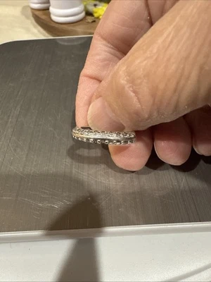 Anillo de boda de plata de ley con circonita cúbica talla 7 Foto 1 de 4