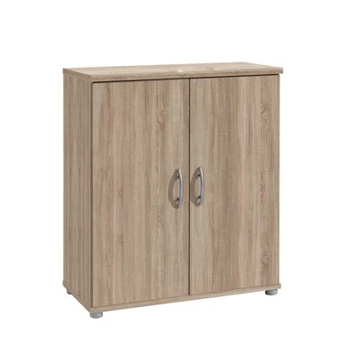 Kommode - Sonoma Eiche - 2 Türen - 60 cm Sideboard Anrichte Beistellschrank - Bild 1 von 4
