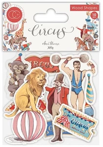Craft Consortium CIRCUS WOOD EPHEMERA SHAPES (10PC) scrapbooking - Picture 1 of 2