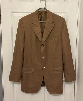 Traje Chaqueta Prada Milano 3 Botones Hecho en Italia 54R Poliéster Marrón Claro/Topo Foto 1 de 4