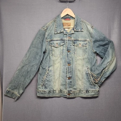 Vintage Old Navy Jean Trucker Jacket Mens Large Blue Denim 100% Cotton Y2K - Image 1 of 4
