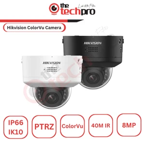 Cámara domo varifocal Hikvision 8 MP híbrida inteligente colorVu motorizada PTRZ - Imagen 1 de 5