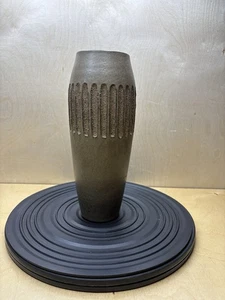 Jarrón vintage, MCM 10" de alto marrón, texturizado - marcado - ¡Gran estética! - Imagen 1 de 9