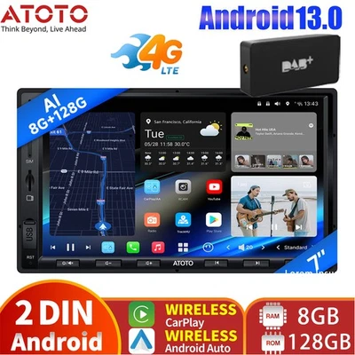 ATOTO X10 8Core Android 13 DAB+ Autoradio GPS Radio 8+128G CarPlay Navi Wifi USB - Immagine 1 di 4