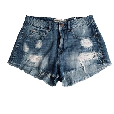 Pantalones Cortos Garage Festival 3 Azul Algodón Denim Envejecido Juniors Medidas W27 Foto 1 de 4