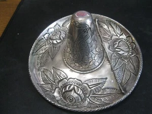 Vintage Lg 6in L. Maciel Mexican Sterling Sombrero Hat Ring Tray 156 Grams - Picture 1 of 8