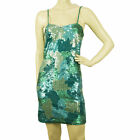 Pinko Turqoise Blue Green Sequins Mini Length Sleeveless Dress Sz M