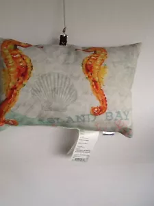 Salty Air Seahorse Pillow 18 X 12.5 Manual Woodwookers Throw Pillow - Picture 1 of 3
