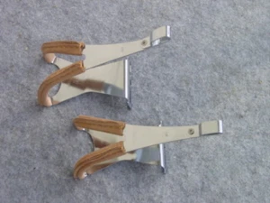1 Paar MKS Stahl Pedalhaken mit Lederschutz 2 Größen L oder XL - Bild 1 von 4