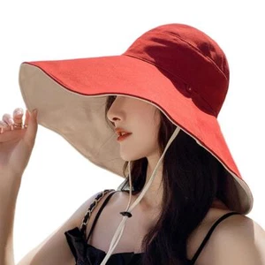 Extra Wide Brim Anti-UV Fisherman Women Cap Hat Summer Beach Sun Bucket-Foldable - Bild 1 von 25