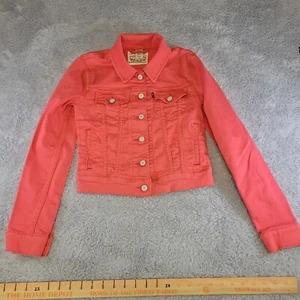 Levis Denim Jacket Womens XS Pink Cropped Country Western Cowgirl Rodeo - Picture 1 of 12