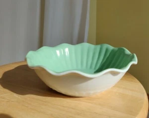 Fire King Jadeite Green And White Vitrock Ruffle Swirl Bulb Bowl HTF - Picture 1 of 4