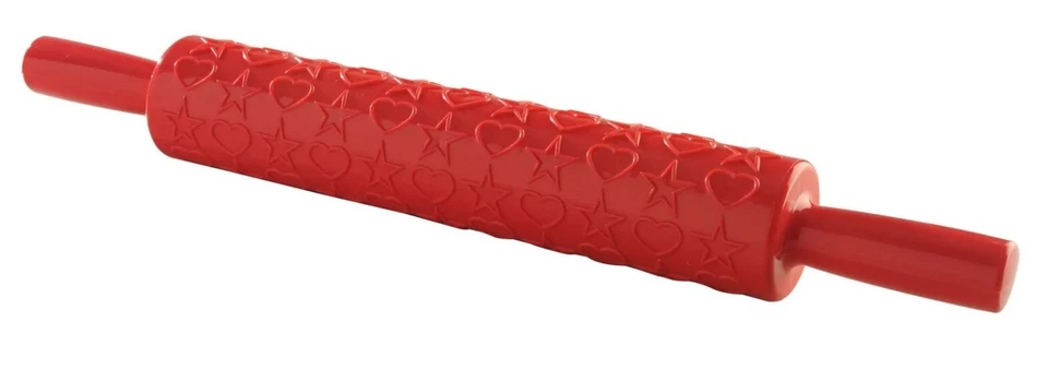 Rolling Pin Heart Pattern Cake Making Fondant Dough Decorating Icing 2007.849 - Image 1 of 1