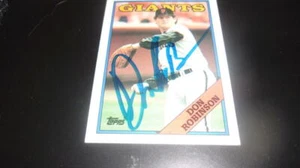 Tarjeta firmada por Don Robinson Gigantes de San Francisco 1988 Topps certificado de autenticidad - Imagen 1 de 1