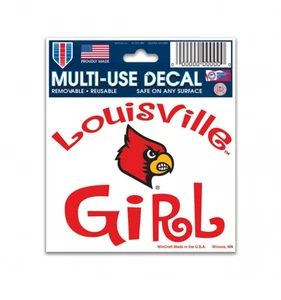 UNIVERSITY OF LOUISVILLE GIRL DECAL, 3" x 4", REMOVABLE REUSABLE - Picture 1 of 1