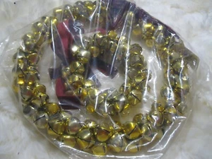 LISA ROBERTSON SET OF 2 GOLD JINGLE BELL WREATHS*1 - 11" + 1 - 5" W VELVET BOWS - Picture 1 of 1