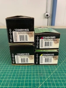 LEXMARK C540H1MG Magenta/C540H1YG Yellow/C540H1KG Black x 2 Toner Cartridges NEW - Picture 1 of 6
