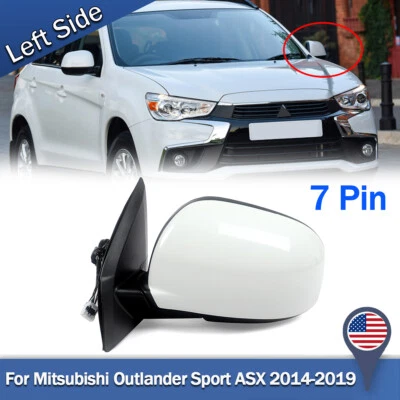 Conjunto de espejo retrovisor izquierdo blanco de 7 pines para Mitsubishi Outlander Sport/ASX 14-2019 Foto 1 de 4
