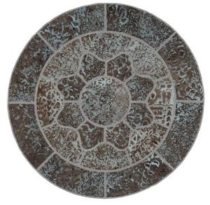 Relieve de patchwork Ø: 155 cm alfombra persa anudada a mano, oriental, alfombra, vintage, gris - Imagen 1 de 11