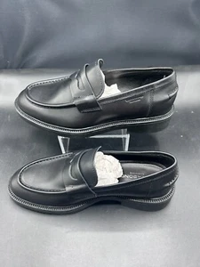 Mocassins homme Vagabond Alex W Penny cuir noir poli taille 7,5 US 40 EU - Photo 1 sur 6