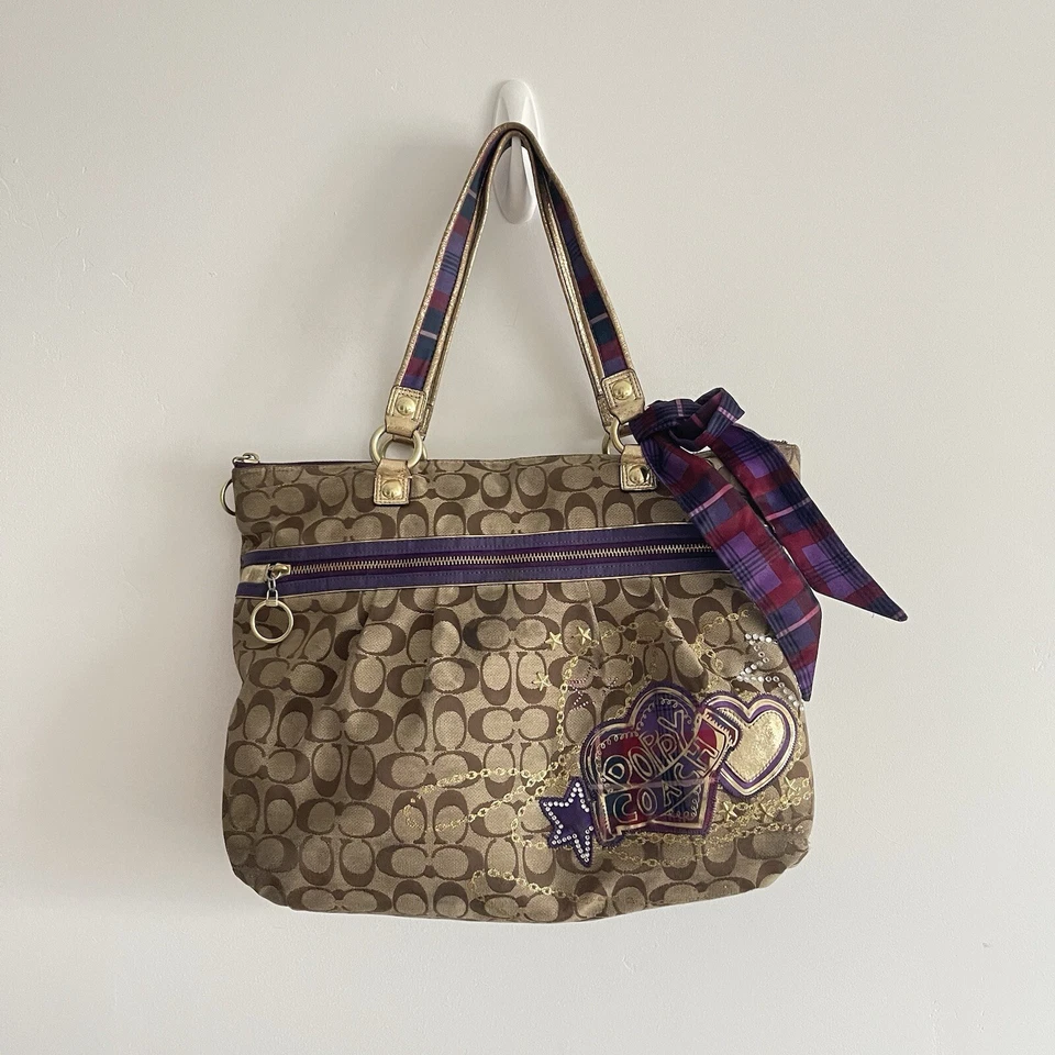 Coach Poppy Tartan Plaid Glam 15882 Shoulder Handbag Tote - RARE y2k grunge - Image 1 of 4