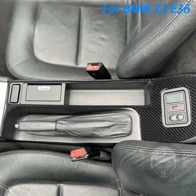Cubierta de moldura del panel de control del freno de mano central de fibra de carbono para BMW Z3 E36 1998-2002 Foto 1 de 4