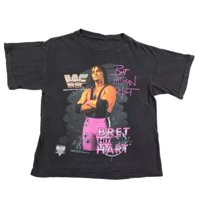 Bret Hart Black T-Shirt Cotton Unisex S-234XL Short Sleeve S6225 - Image 1 of 3