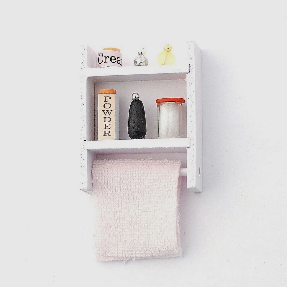 DOLLS HOUSE 1/12th TOILETRIES WOODEN WALL UNIT SMALL - Image 1 of 1