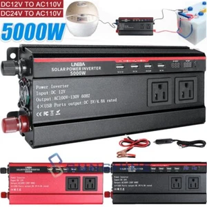 Convertidor 5000W De DC 12V/24V A 110V AC Para Carro Auto Inversor De Corriente - Imagen 1 de 75