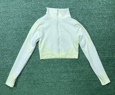 Womens Jacket Size Large Full Zip Green With Thumb Holes Crop Top Unbranded - Image 1 of 4