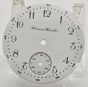 Hampden 16s Single Sunk White Glass Enamel Pocket Watch Dial -RTAI041925 D5-23 - Picture 1 of 2
