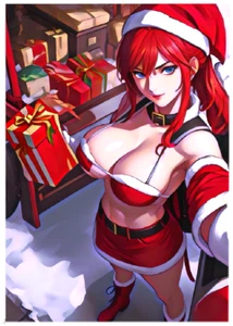 SEXY WEIHNACHTS SELFIE * Custom ACEO * Neuheit * FEIERTAG * Kunstkarte * ATC - Bild 1 von 2