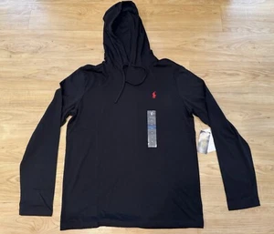 Polo Ralph Lauren Men’s Long Sleeve Cotton Long Sleeve Hooded T-Shirt Black M - Picture 1 of 4