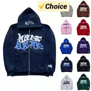 2025 Hoodie Puff Print Hoodie Graphic Zip Up Hoodies Hip Hop Streetwear - Picture 1 of 29
