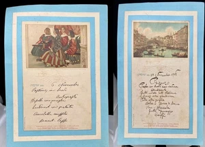 ANTICHI DUE MENÙ DIVERSI DELLA NAVIGAZIONE GENERALE ITALIANA A VENEZIA - Foto 1 di 11
