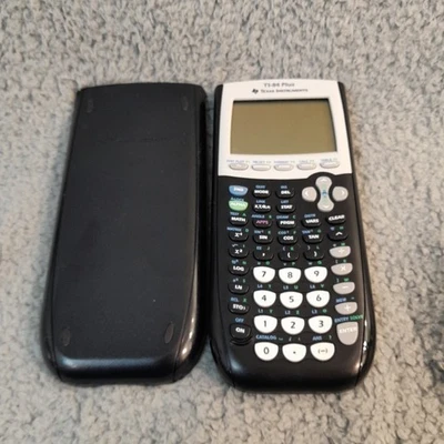 Texas Instruments TI-84 Plus Graphing Calculator with Black Cover/Case Tested - Image 1 of 3