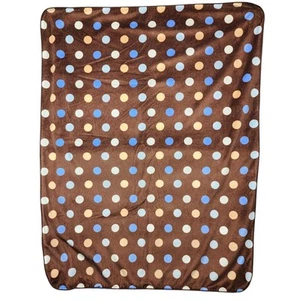 CIRCO Target Baby Blanket Lovey Plush Sherpa Brown Blue Polka Dot - Picture 1 of 7