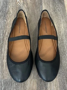 Lucky Brand Womens Mary Jane Ballet Flats Black Leather Size 7.5 - Picture 1 of 10