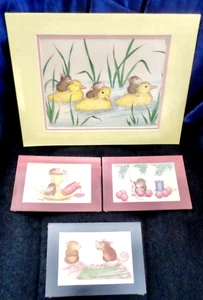 4 Vintage House Mouse Prints by Jareckie  - 5x7"  14x11"  - Matted - Picture 1 of 8