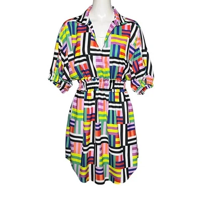 Vestido Emily McCarthy Palmer Estampado Madrás Para Mujer Talla Grande Bolsillos Coloridos Foto 1 de 4