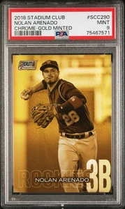 Nolan Arenado 2018 Topps Stadium Club Chrome Gold Minted Refractor PSA Mint 9! - Picture 1 of 2