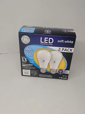 2 GE Lighting Dimmable LED Soft White Light Bulb 10-Watt 60 W replacement  - Image 1 of 2