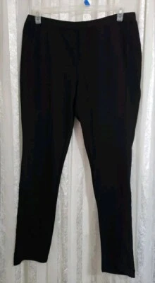 Nicole Miller Black Knit Leggings Pants Sz XL Stretch - Image 1 of 4